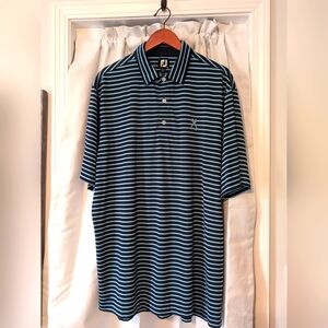 FootJoy Golf Polo Blue Stripe FJ Shirt‎ Sz XL Preppy